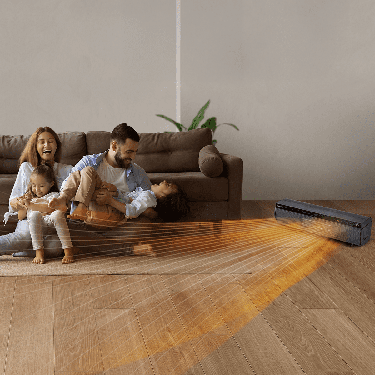 Pelonis 1500W Vertical and Horizontal Ceramic Tower Space Heater with Electric Remote Control, Black