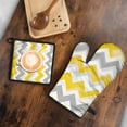 thumbnail image 5 of Yellow and Gray Modern Art Geometric Kitchen Oven Mitt and Pot Holder Sets 2 Pcs for Baking, Cooking and Grilling, Heat Resistant Up To 392 °F, 5 of 7