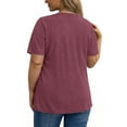 thumbnail image 5 of Fantaslook Women Plus Size Tops Pleated Crewneck Short Sleeve Shirts Casual Summer Tops, 5 of 9