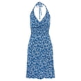 thumbnail image 4 of LASCANA Women's Printed Halter Dress Smocking, 4 of 5
