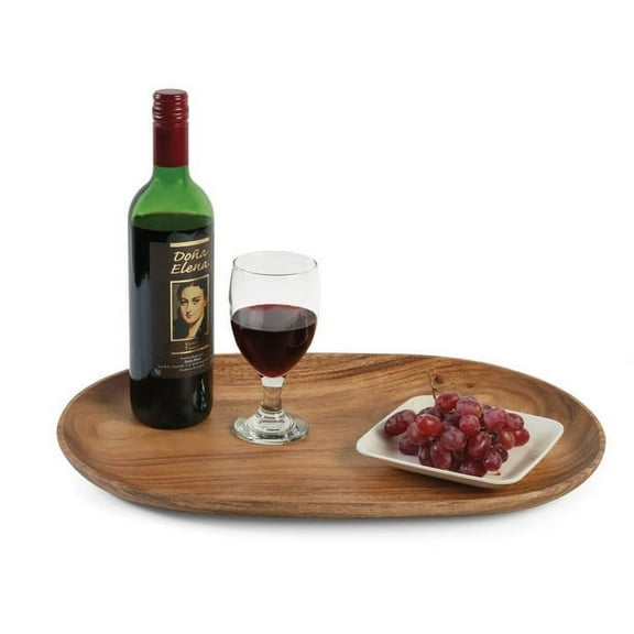 Woodard & Charles Acacia Wood Oval Serving Tray, Extra Large, 12" x 18"