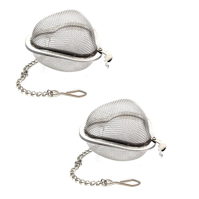 Té 2 Coladores De Té En Forma De Corazón, Colador De Té De Malla, Difusor De Té Reutilizable De Acero Inoxidable Para Infusión De Té Y Especias