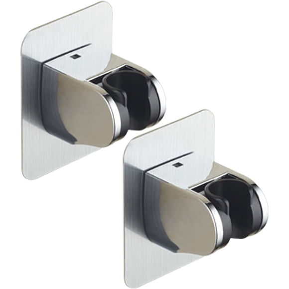 Universal Shower Head Holder, 2 Pieces, No Drilling, Adjustable Angle, High Quality ABS Plastic, Chrome Plated, Extra Strong