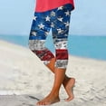 thumbnail image 2 of QATAINLAV Women's 4th of July Outfits 2026 American Flag Capri Leggings Summer Casual Knee Length Yoga Croped Pants Blue M, 2 of 6