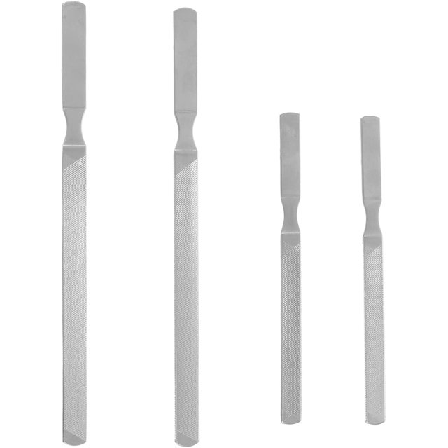 Diamond Kits Stainless Steel Nail File Polisher: 4pcs Double Side Nail File Metal File Buffer Fingernails Toenails Manicure Files for Salon Home Buffer Block Nail File