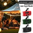 thumbnail image 3 of Emergency Solar Crank Radio AM FM NOAA Weather Alert with LED Flashlight SOS Flash Mode Portable Power Bank for Outdoor Survival Camping, 3 of 10