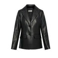 thumbnail image 2 of Anne Klein Women's Classic Leather Blazer Jacket (Black, XS), 2 of 3
