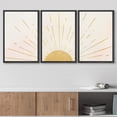 thumbnail image 3 of wall26 Framed Wall Art Print Set Shining Yellow Sun on The Horizon Geometric Nature Illustrations Modern Art Mid-Century Modern Colorful for Living Room, Bedroom, Office Natural - 24"x36"x3, 3 of 5