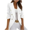 thumbnail image 2 of VKOYWKM Blazers for Women Double Breasted Blazers Dressy Casual Business Blazers Long Sleeve Blazers Solid Color Notch Lapel Blazers with Pockets, 2 of 8