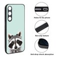 thumbnail image 2 of WIRESTER Shockproof Soft Rubber Cover Case for Samsung Galaxy S24 FE 6.7", Raccoon On Aero Blue Background, 2 of 5