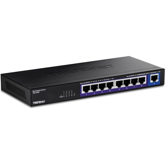 TRENDnet TEG-S591 9-Port Multi-Gig Network Switch, Wall Mountable Ethernet Switch with 2.5G RJ45 Ports, Black