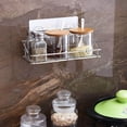 thumbnail image 2 of Adhesive Wall Shelf, Bathroom Shelf Wall Mount, Stainless Steel Shelf, 12X5 in Wire, Bathroom Storage Organizer, Shower Wall Storage, Silver, 1 Pc, 2 of 3
