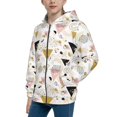 thumbnail image 2 of Naloa Geometric Triangle Teenage Zipper Hoodie, Long Sleeve Zip Up Hoodies Casual Jackets Tops for 7-12 Years-Medium, 2 of 6