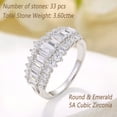 thumbnail image 2 of Wuziwen Emerald Cut Wedding Bands for Women Engagement Rings for Her 925 Sterling Silver Eternity Rings Size 5, 2 of 8