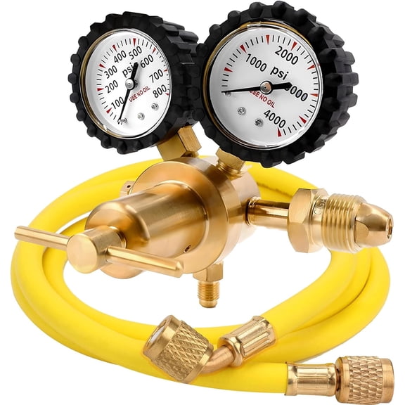 Nitrogen Regulator with 0-800 PSI Delivery Pressure, 60" Hose CGA580 Inlet Connection and 1/4'' Male Flare Outlet Connection