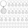 thumbnail image 1 of 20 juegos de bandejas para llaveros, redondas de 20 mm/0,79", con cabujón de aleación de platino y llaveros en blanco, kit para hacer llaveros., 1 of 9