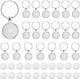 thumbnail image 1 of 20 juegos de bandejas para llaveros, redondas de 20 mm/0,79", con cabujón de aleación de platino y llaveros en blanco, kit para hacer llaveros., 1 of 9