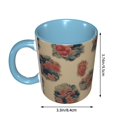 thumbnail image 3 of Old Style Flower Coffee Mug Fun Custom Ceramic Mugs 11oz Sky Blue, 3 of 5