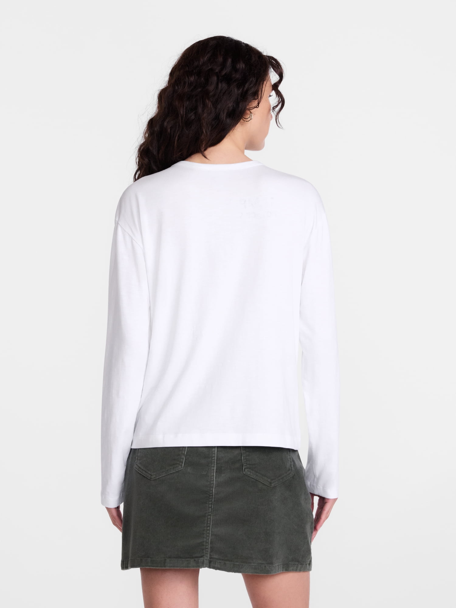 Scenario Women's and Women's Plus Relaxed Slub Tee with Long Sleeves, Sizes XS-4X