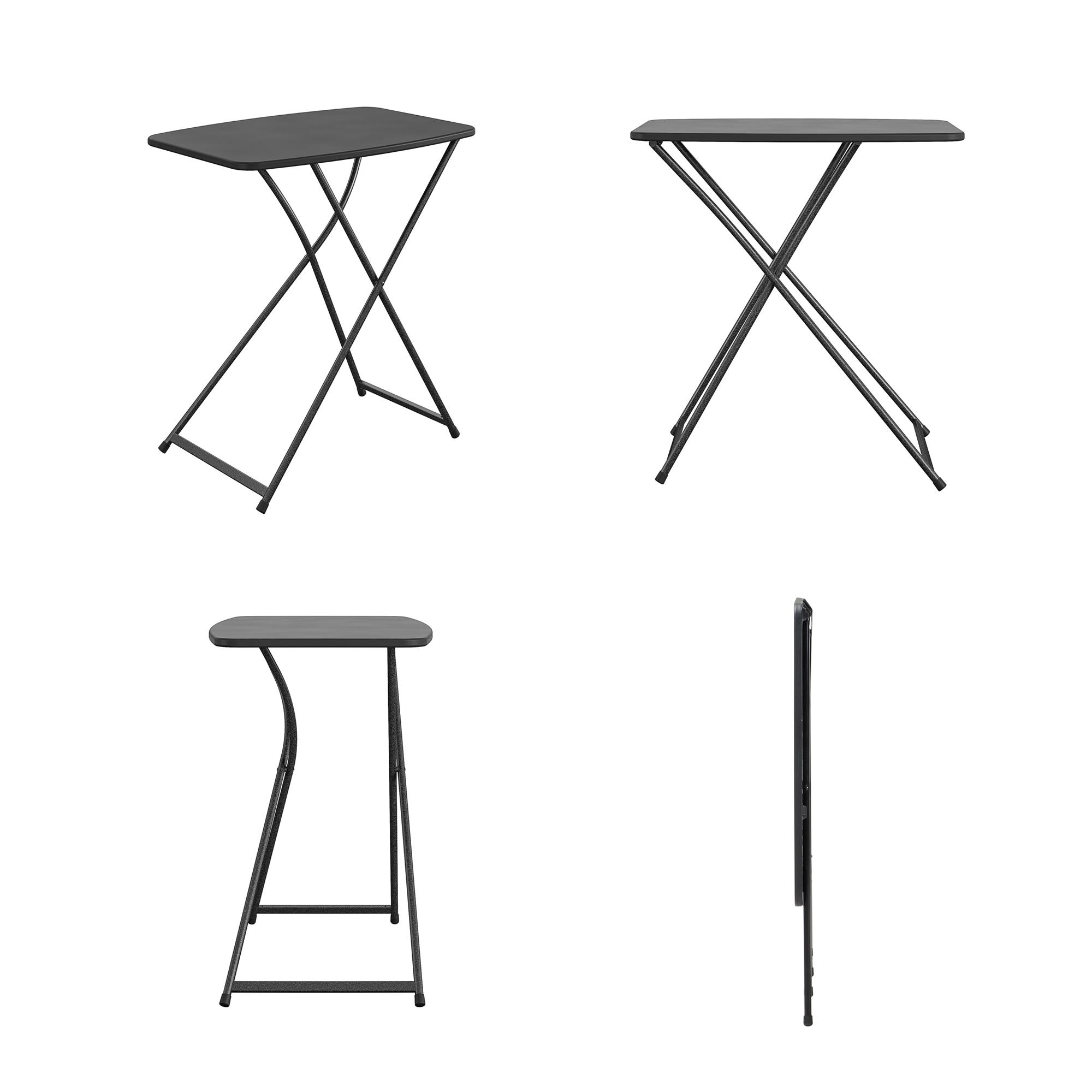 Mainstays Adjustable Height Personal Folding Table, 18" x 26", Black photo 3