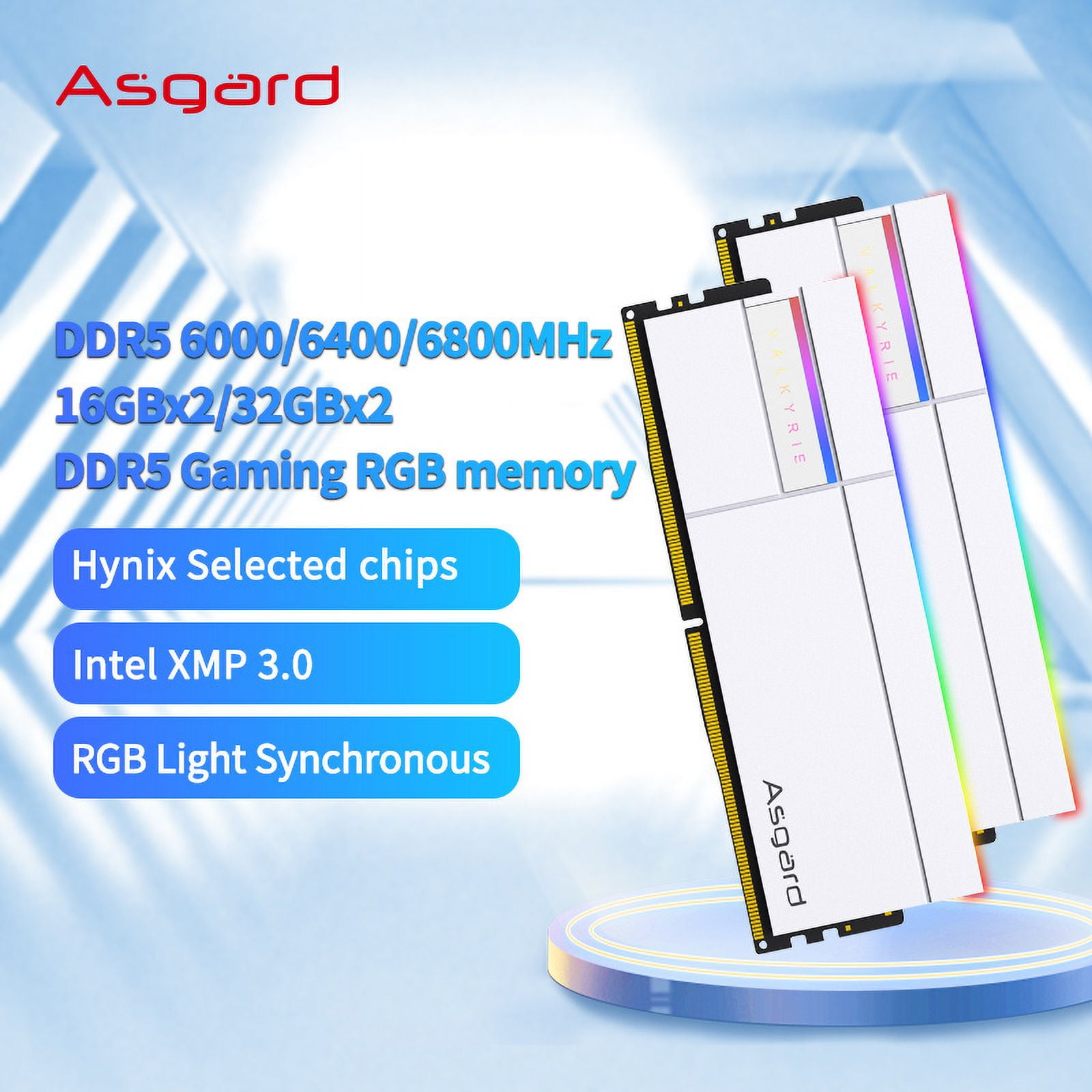 アスガルド（Asgard）32GB（16GB×2）DDR5 6400 Asgard Valkyrie II DDR5 RGB RAM Memory DDR5 RAM PC 16GBX2