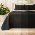 thumbnail image 6 of Bare Home Quilt Set - 3 Piece - Diamond Stitched Bedspread Coverlet - Full/Queen, Black, 6 of 8