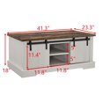 thumbnail image 2 of DEALTOPS Rustic Farmhouse Coffee Table with Sliding Barn Doors, Modern Accent Furniture, Antique White, 2 of 8