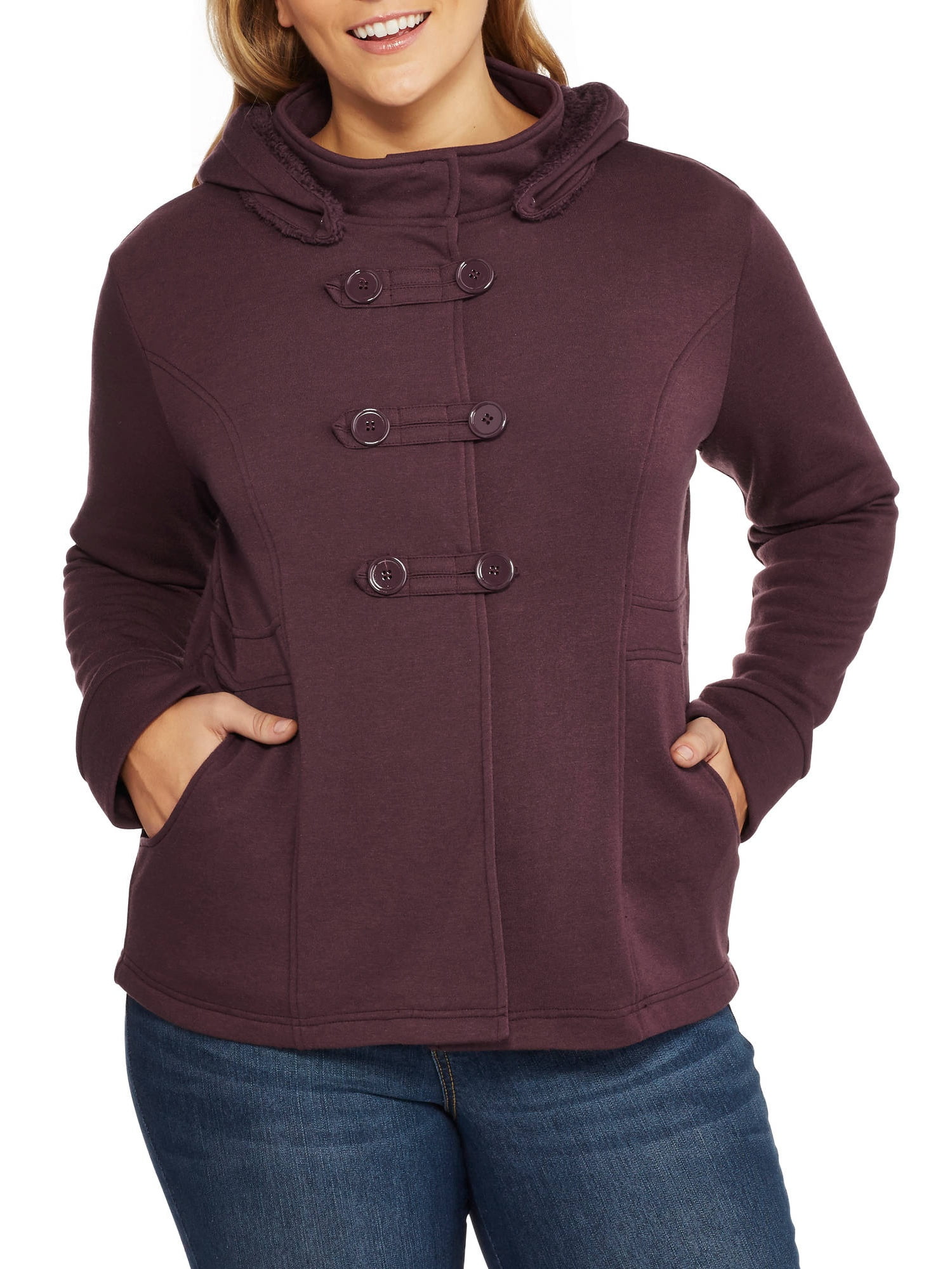 plus size hooded pea coat
