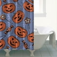 thumbnail image 4 of Spooky Halloween Night Shower Curtain Pumpkin Black Cat Pattern Waterproof Bathroom Drapes,72x84 inch Shower Curtain, 4 of 6