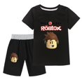 thumbnail image 1 of Juego Roblox de dos piezas, traje de ocio bidimensional, camisetas y pantalones cortos para niños y niñas, el mejor regalo de cumpleaños, 1 of 4