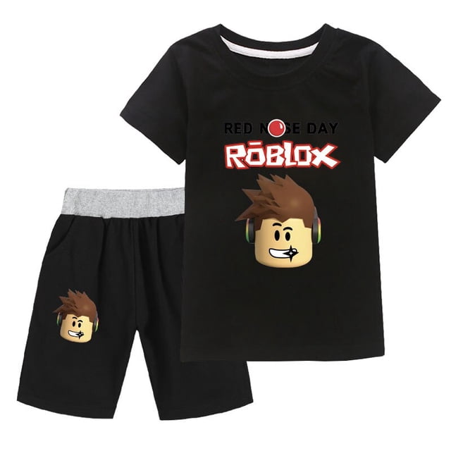 Juego Roblox de dos piezas, traje de ocio bidimensional, camisetas y pantalones cortos para niños y niñas, el mejor regalo de cumpleaños