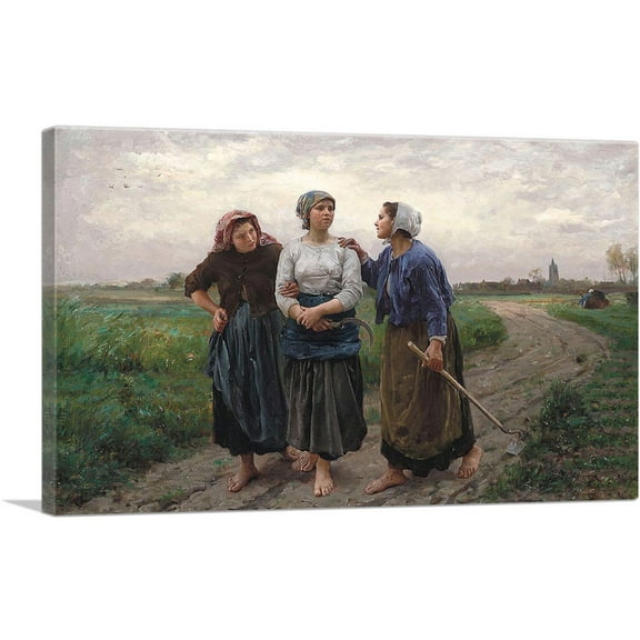 ARTCANVAS The Friends 1873 Canvas Art Print by Jules Breton - Size: 26" x 18" (0.75" Deep)