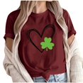 thumbnail image 1 of Camiseta de Manga Corta de Cuello Redondo Impresa de Primavera Superior de las Mujeres, Mezcla Ligera de Poliéster para Uso Diario Y de Fiesta Casual, 1 of 1