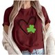 thumbnail image 1 of Camiseta de Manga Corta de Cuello Redondo Impresa de Primavera Superior de las Mujeres, Mezcla Ligera de Poliéster para Uso Diario Y de Fiesta Casual, 1 of 1