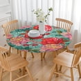 thumbnail image 3 of Round Fitted Tablecloth with Elastic Edges Fits 36"-44" Round Tables Pioneer Colorful Floral Waterproof Table Cover Washable Indoor and Outdoor for Party Kitchen Dinner Banquet Patio Picnic, 3 of 7