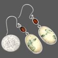 thumbnail image 2 of Tree Weed Moss Agate & Garnet 925 Sterling Silver Earrings Jewelry E-1002 SDE83375, 2 of 5
