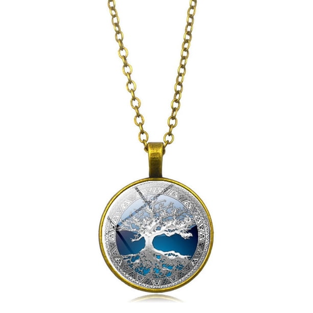 Collar para mujer, joyería para mujer, collar con colgante de árbol celta, collar de moda para mujer, collar de mariposa