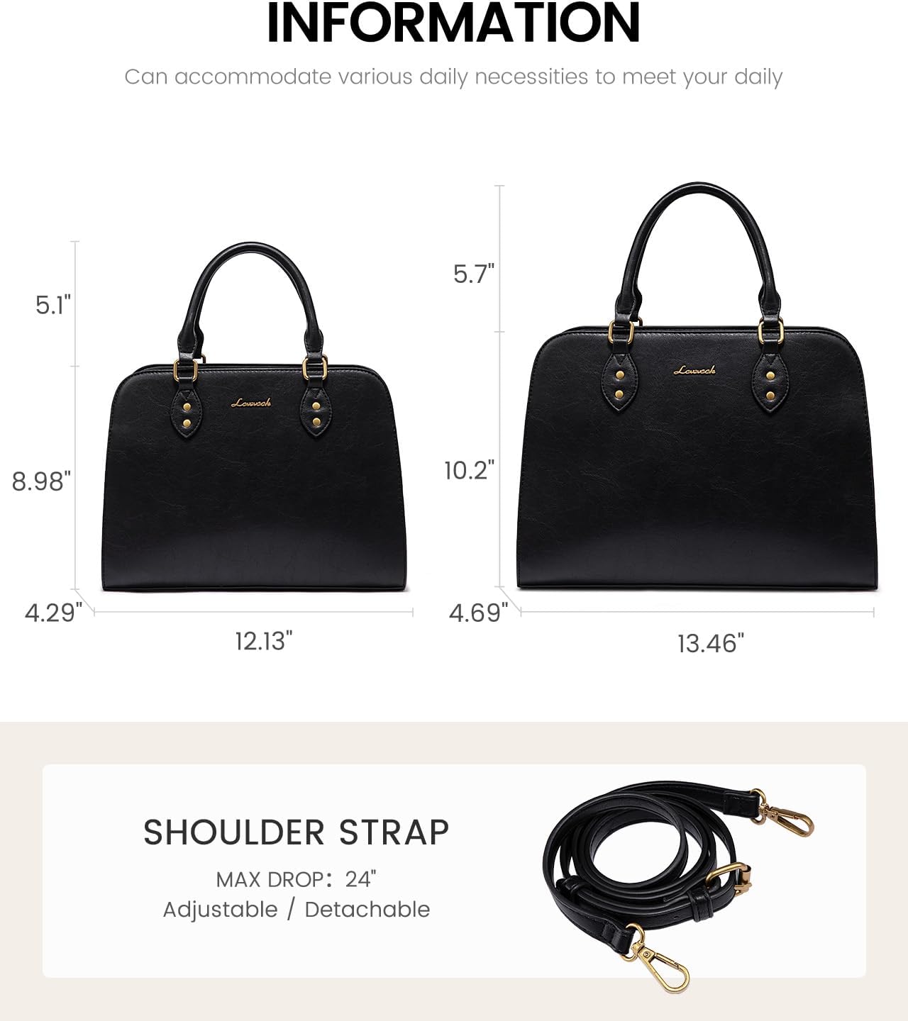 LOVEVOOK Purses and Handbags for Women, Vintage-Style Leather Top Handle Shoulder Bag Satchel Tote Crossbody Purse for Ladies