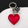 thumbnail image 2 of Korea Y2K Red Heart Shaped Fashion Dice Glass Crystal Keychain Phone Valentine's Day Gifts Backpack Keyring Accessories, 2 of 7
