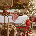 thumbnail image 2 of Christmas Snowflake Tablecloth Rectangle Table Cover Christmas Decoration Table Linen Perfect for Festivet Party Kitchen Dinner TableTopper,60" x 84" (6-8 Seats), 2 of 6