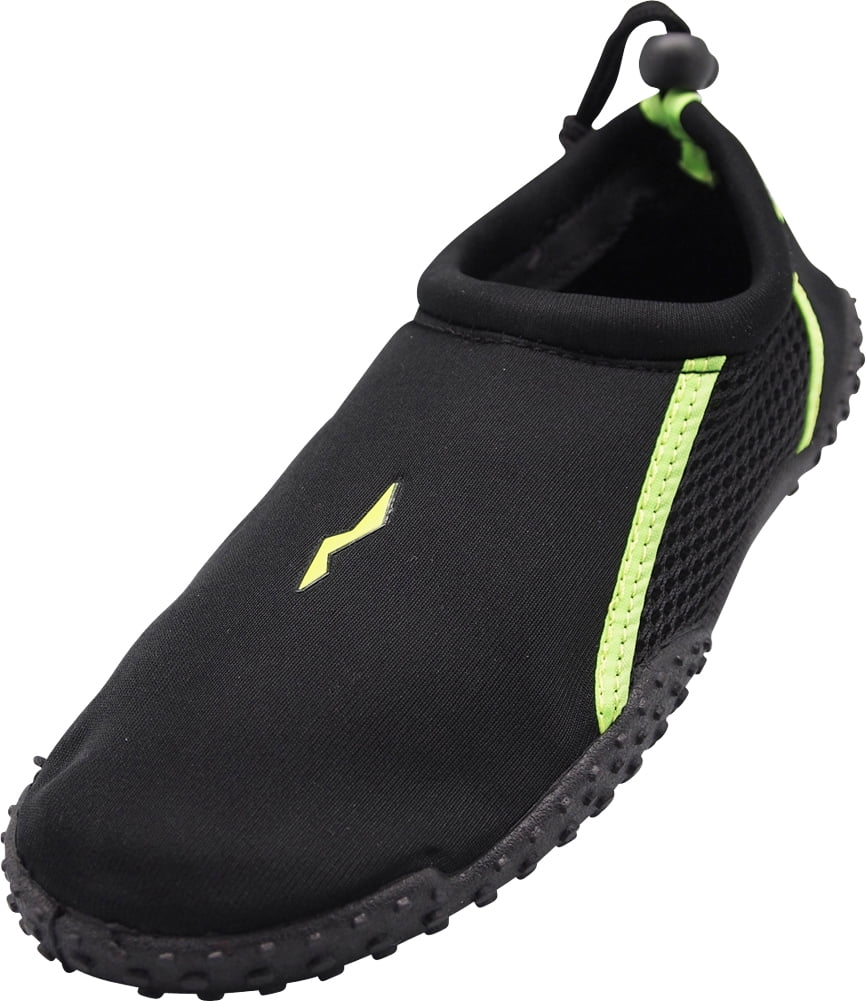 NORTY Boys Water Shoes Child Male Beach Pool Shoes Black Lime 4
