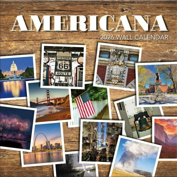 Turner Licensing, Americana Photo 2026 Wall Calendar, 12'' X 12'', 12-Month Calendar with Stapled Binding