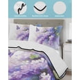 thumbnail image 4 of Lavender King Size Down Alternative Comforter,Lightweight Comforter Quilt Bedding Set with Pillow Shams Watercolor Purple White Floral Botanical Butterfly Bed Comforter Duvet Insert 96"x106", 4 of 7