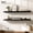 Black, variant on 47.2 Inch Floating Wall Shelves, 2-Pack Rustic Wood Ledge Shelf with Lip for Bedroom, Living Room, Bathroom, Kitchen, Nursery Storage and Decor