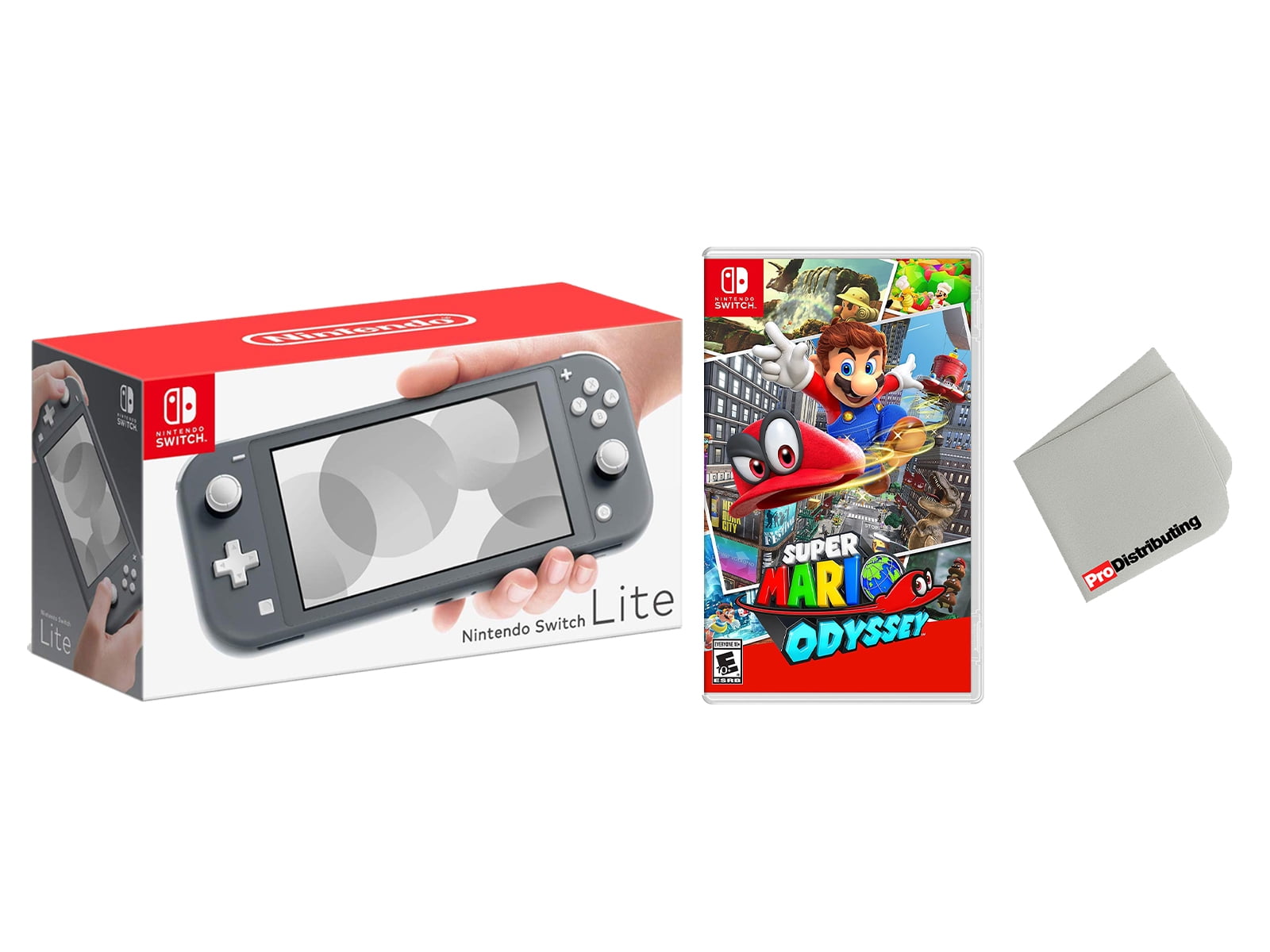 Nintendo Switch Lite Gray Bundle with Super Mario Odyssey Game