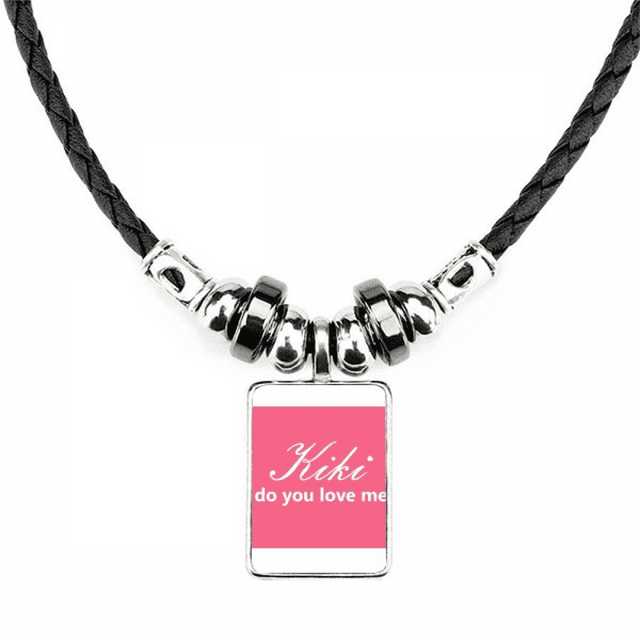 Kiki Do You Love Me Art Deco Fashion Necklace Jewelry Torque Leather Rope Pendant