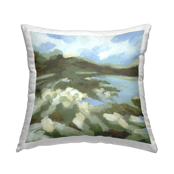 Stupell Industries Fluid Green Seascape Decorative Printed Throw Pillow Design by June Erica Vess .