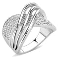 thumbnail image 1 of Women Rhodium Brass Ring with AAA Grade CZ in Clear - Size 6, 1 of 1