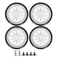 thumbnail image 3 of RC Tire, High-Quality Materials Strong And Durable Easy To Install And Disassemble Remote Control Car Metal Axle Tire Set, For RC Car WPL D12 Micro Truck Black,silver, 3 of 8