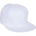 thumbnail image 4 of Plain Fitted Flat Bill Hat - White 71/8, 4 of 4